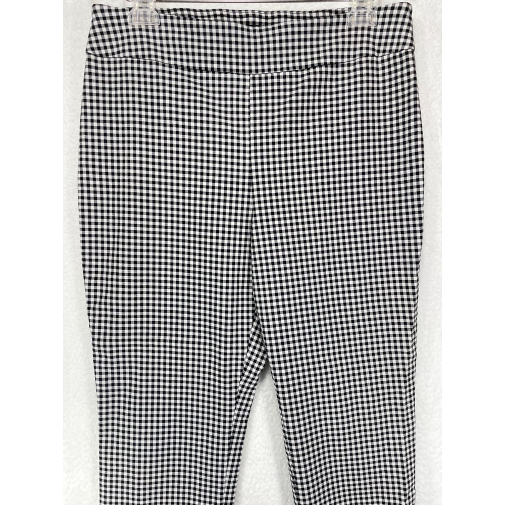 Roz & Ali Women's size 12 High Rise Stretch Pull On Ankle Pant Embellished Hem
